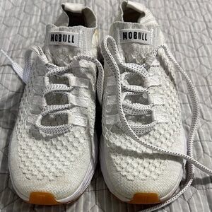 NOBULL White Knit Training Sneakers with Gum Toe